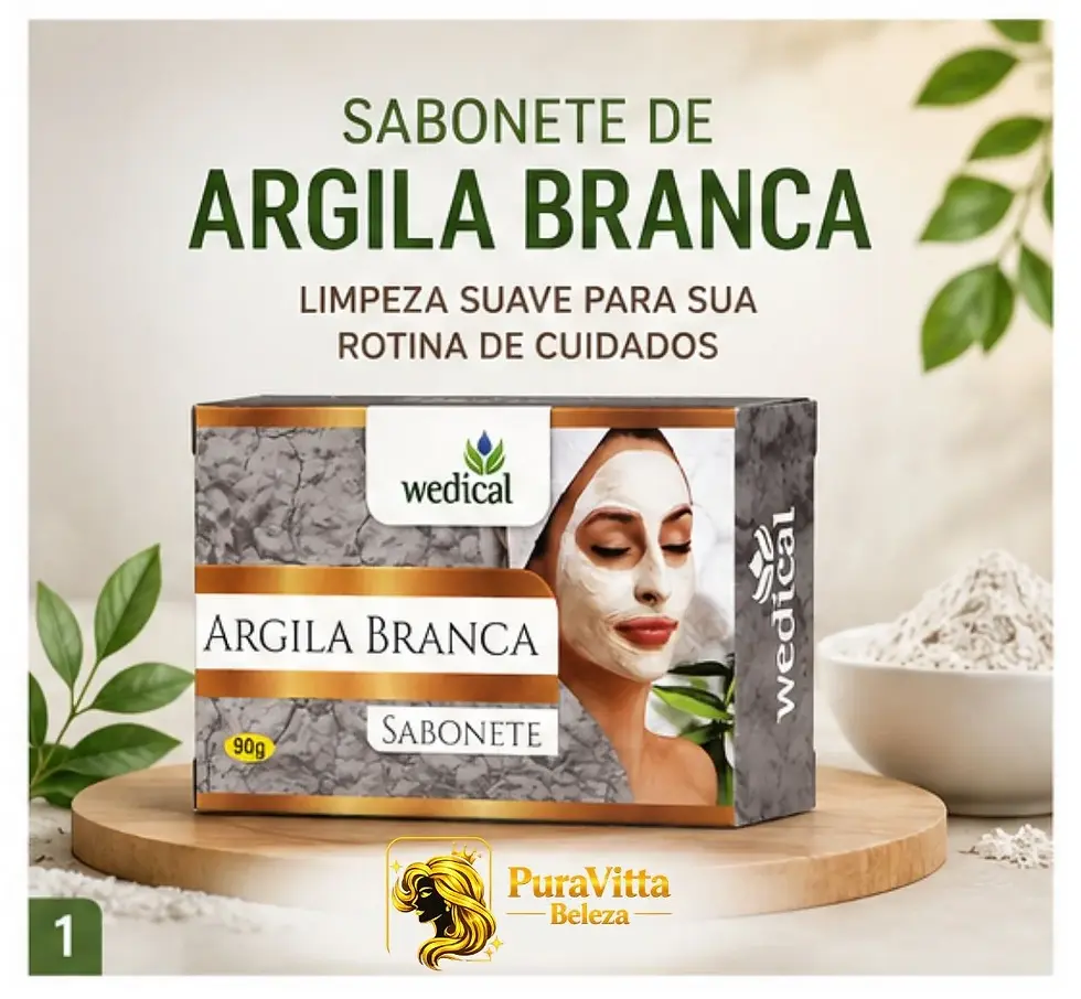 Sabonete de Argila Branca limpa e suaviza a pele