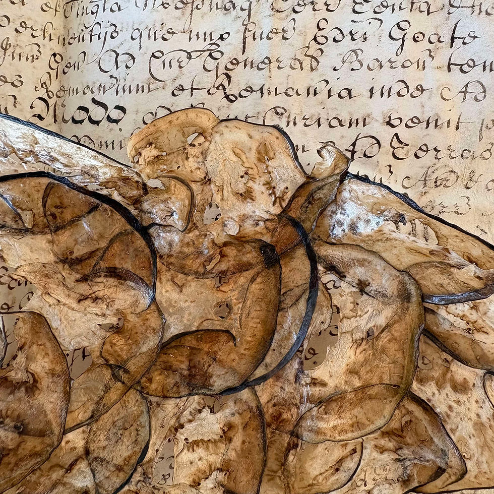 Aubergine Proto Paper with ancient calligraphy