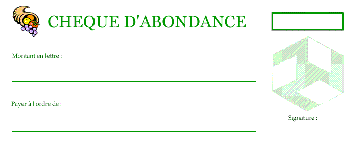 Le chèque d'Abondance, euh c'est quoi ?