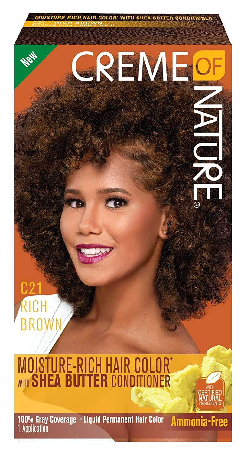 CREME OF NATURE CNI LIQUID HAIR COLOR #21 RICH BROWN