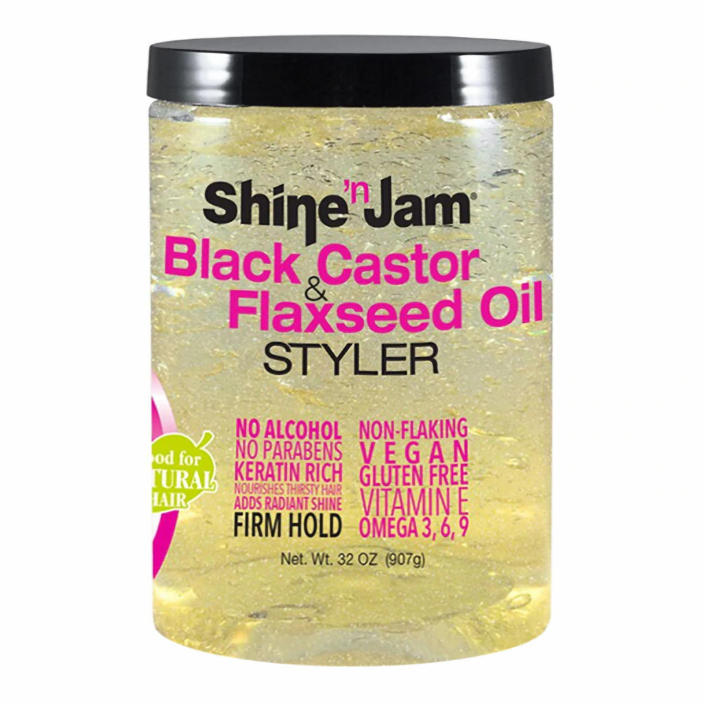 AMPRO SHINE N JAM CASTOR OIL & FLAXSEED OIL GEL 32 OZ