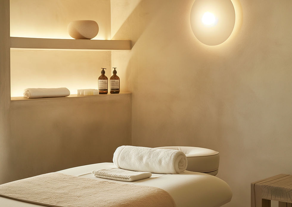 High angle view of a beautifully arranged Selavyn Impera product display