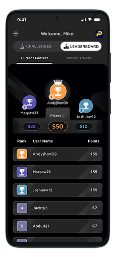 App screen leaderboard