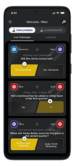 App screen home page