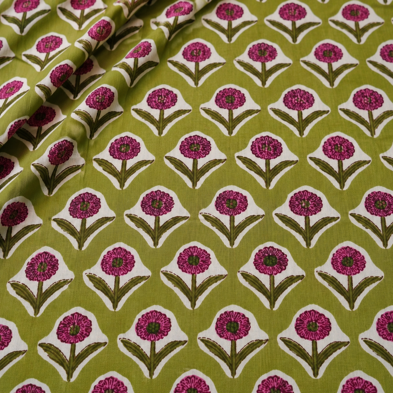 Block Printed Floret Cactus