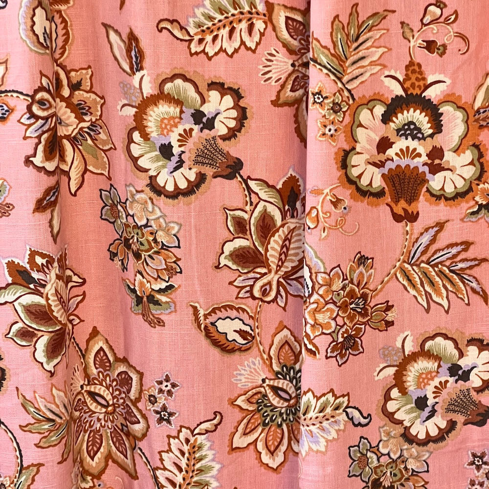 Ginger Floral Linen Cotton Single Piece 95-100 cm