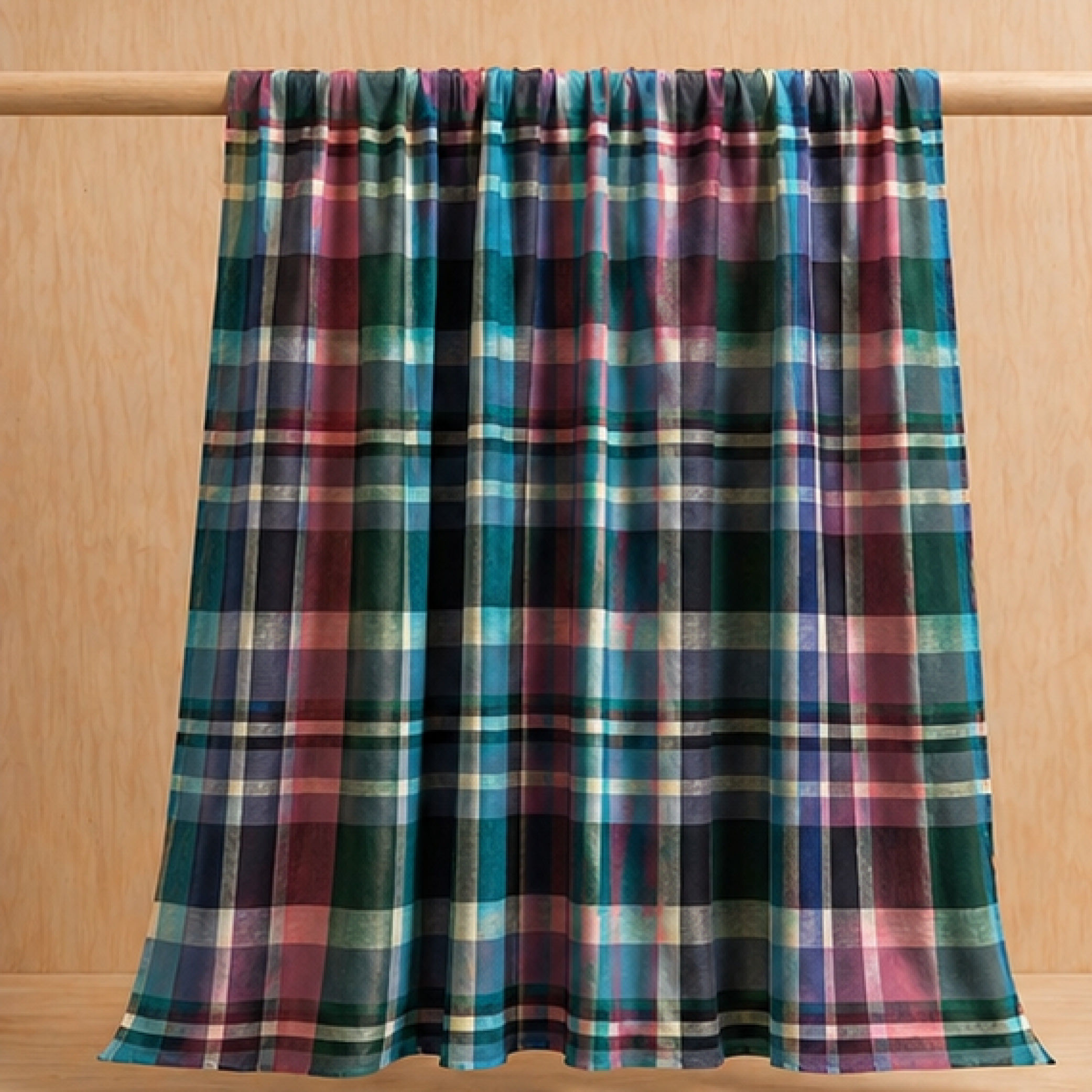 London Plaid Navy Yarn-Dyed Cotton Voile 2 Meter Remnant