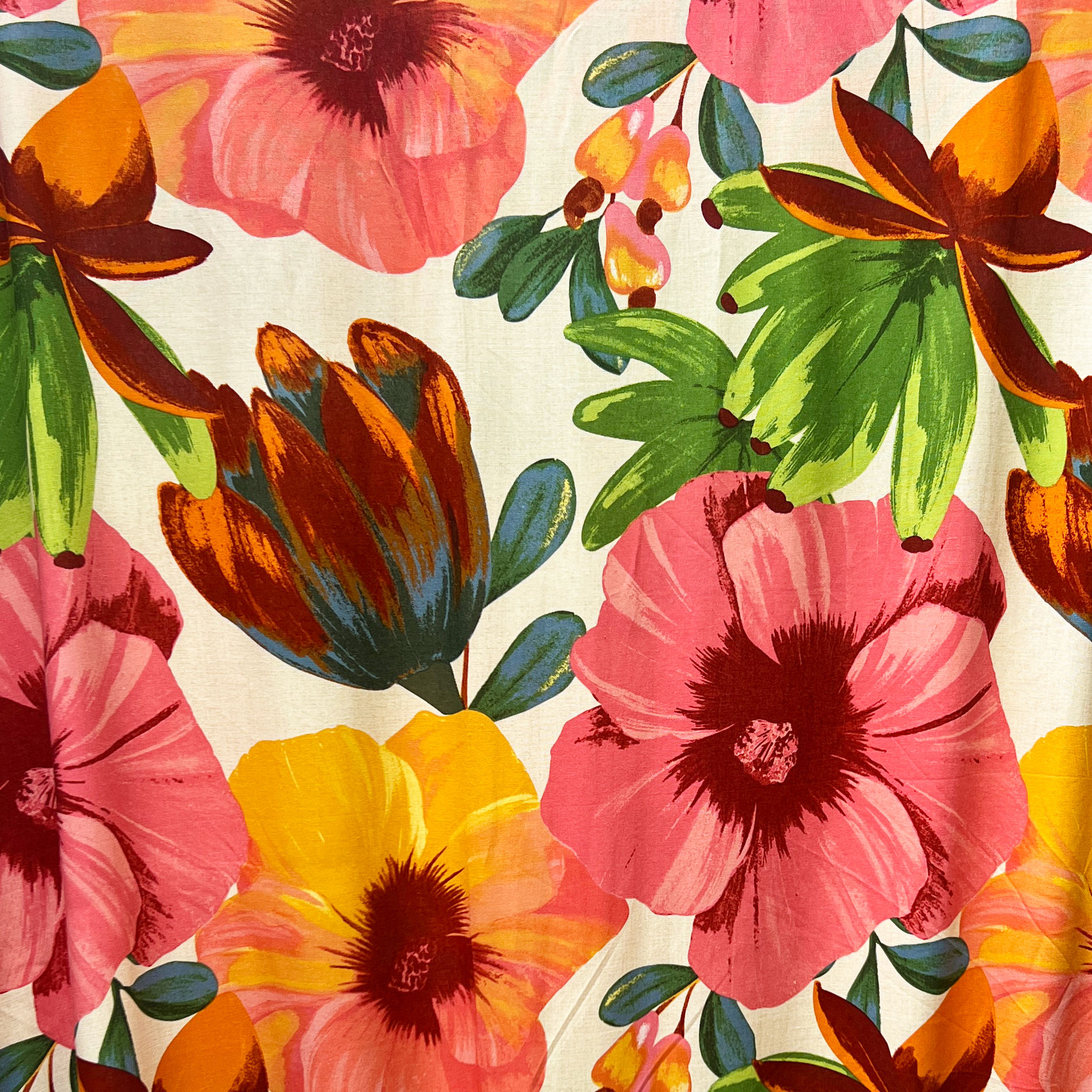 Giant Hibiscus Midweight Linen