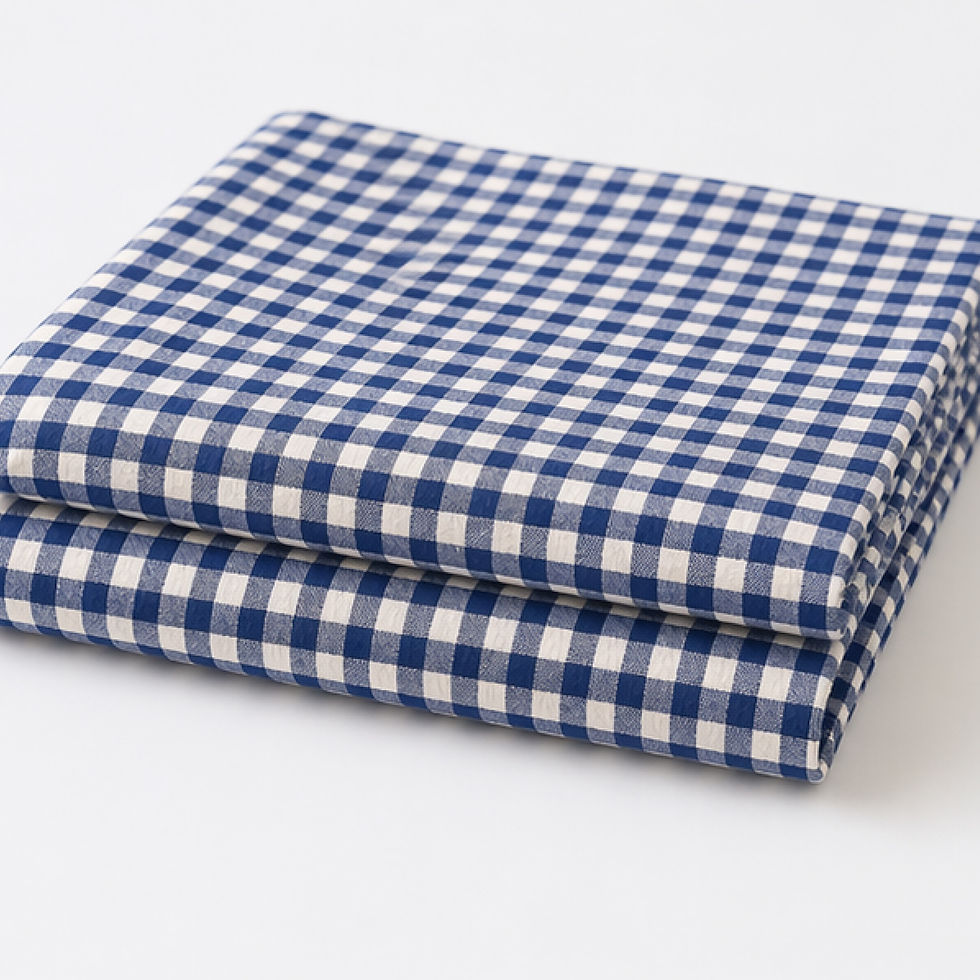 Thumbnail: Seersucker Gingham Navy and White