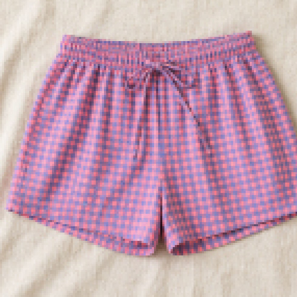 Thumbnail: Seersucker Cotton Gingham Violet Berry 2 Meter Remnant