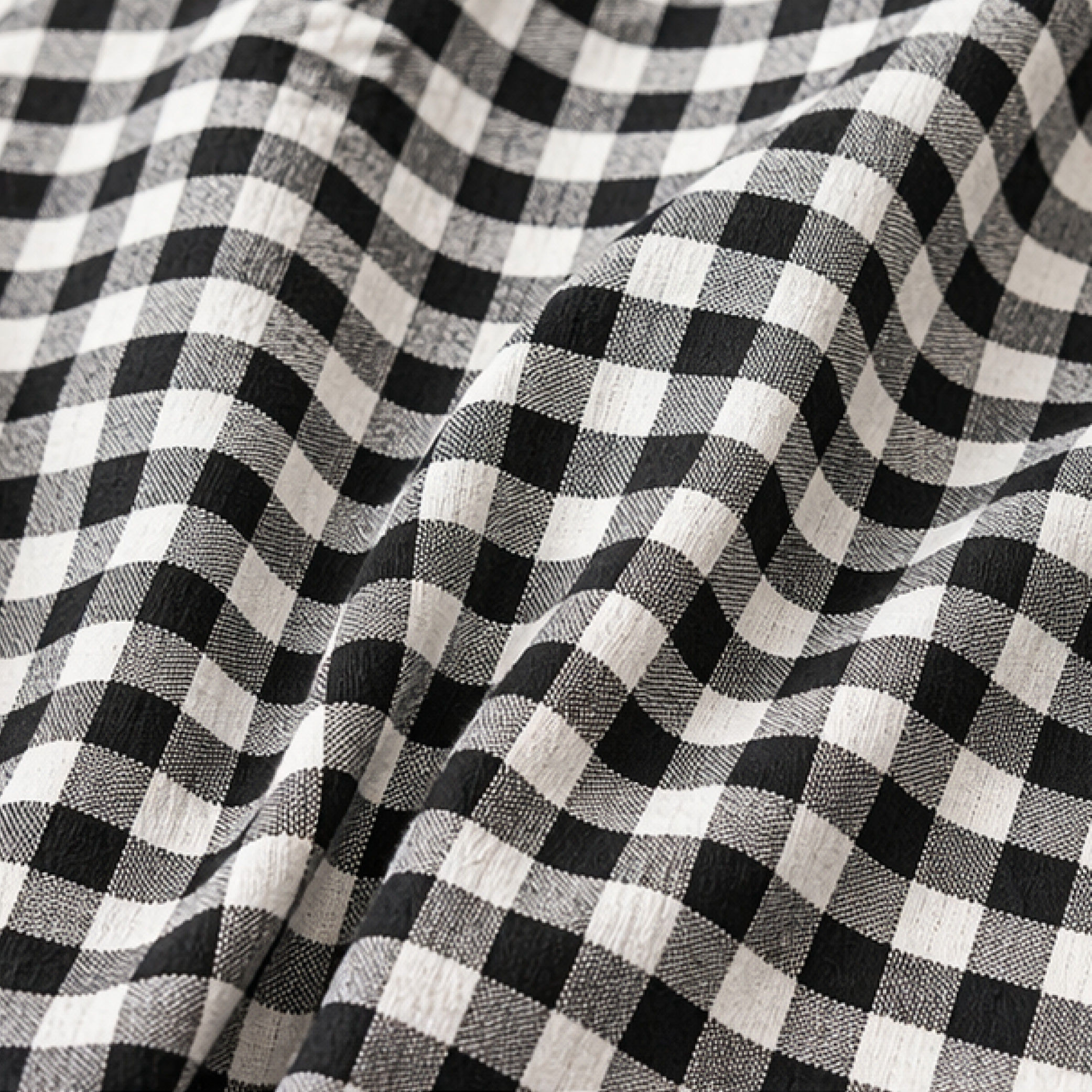 Seersucker Gingham Black and White