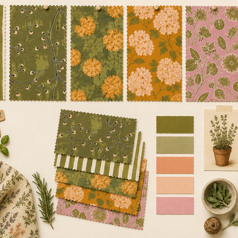 Botanical Moss and Cypress moodboard
