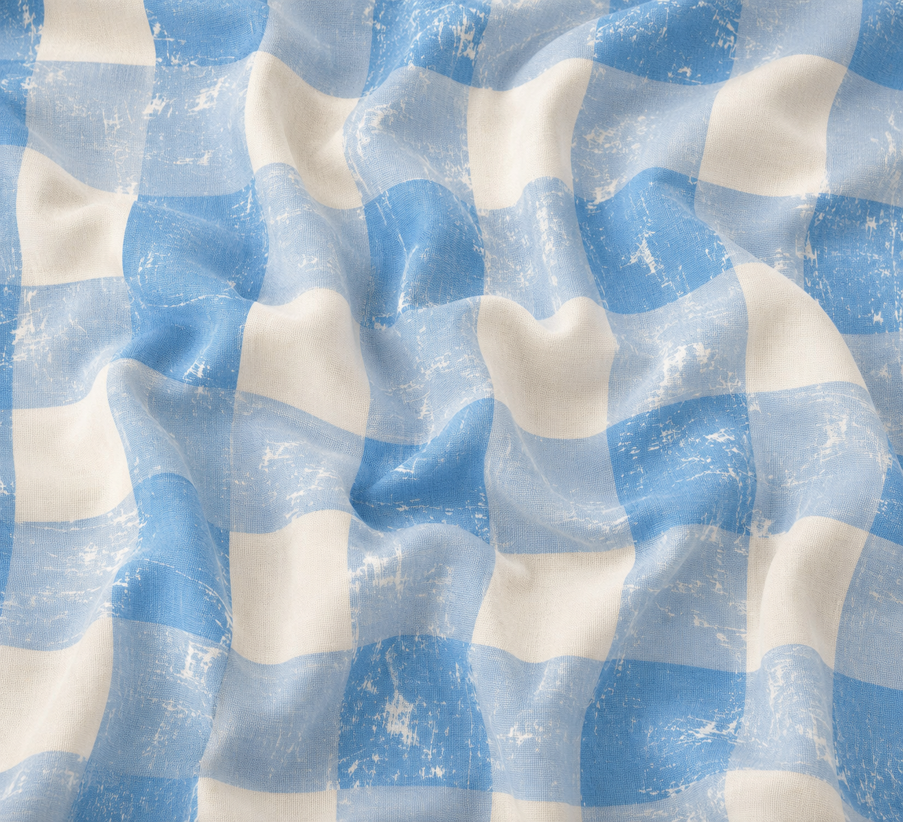Grunge Gingham Azure
