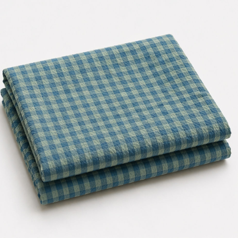 Thumbnail: Seersucker Cotton Gingham Forest Green 2 Meter Remnant