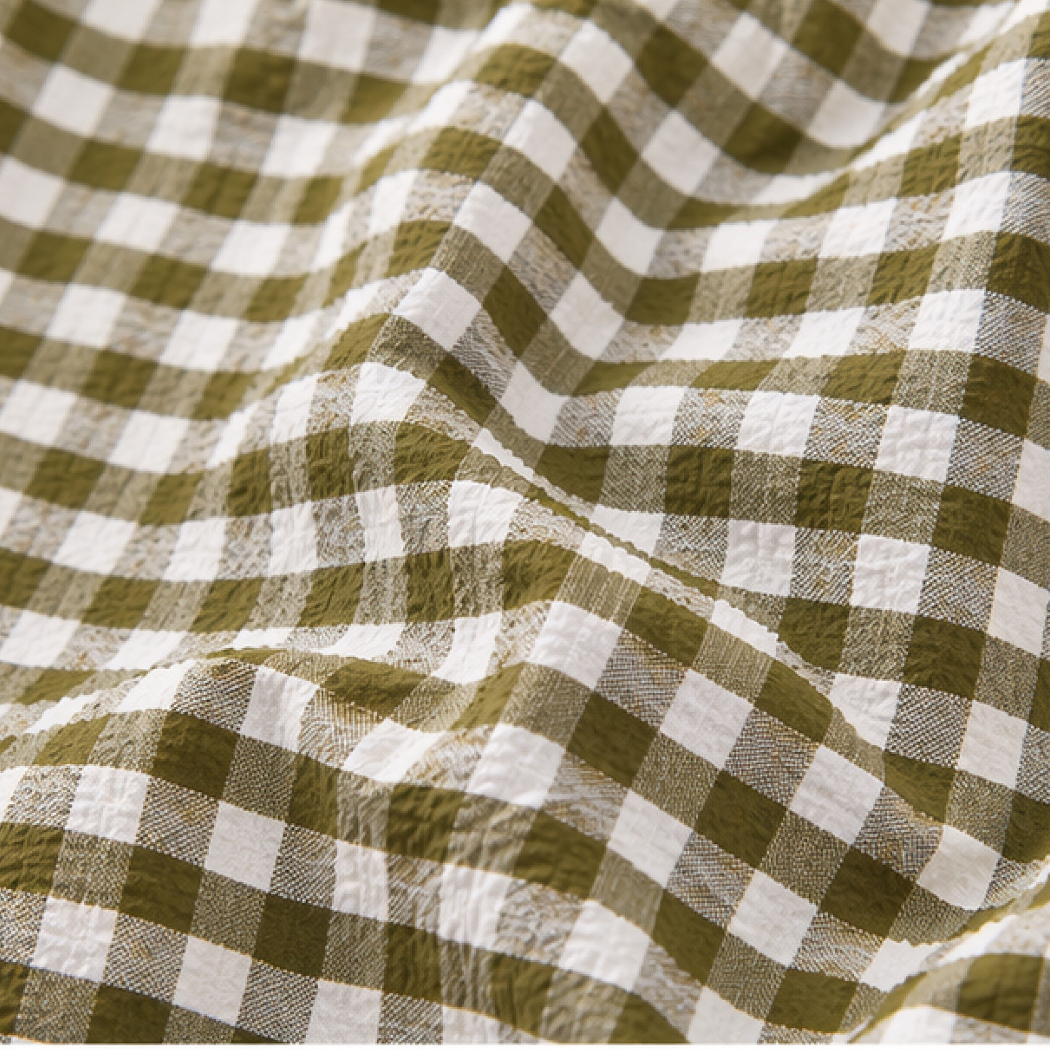 Seersucker Gingham Olive