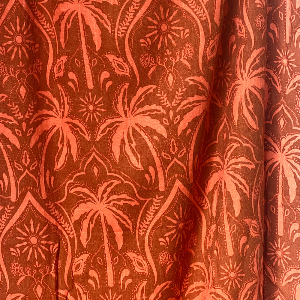 Rusted Cinnamon Palm Lightweight Linen