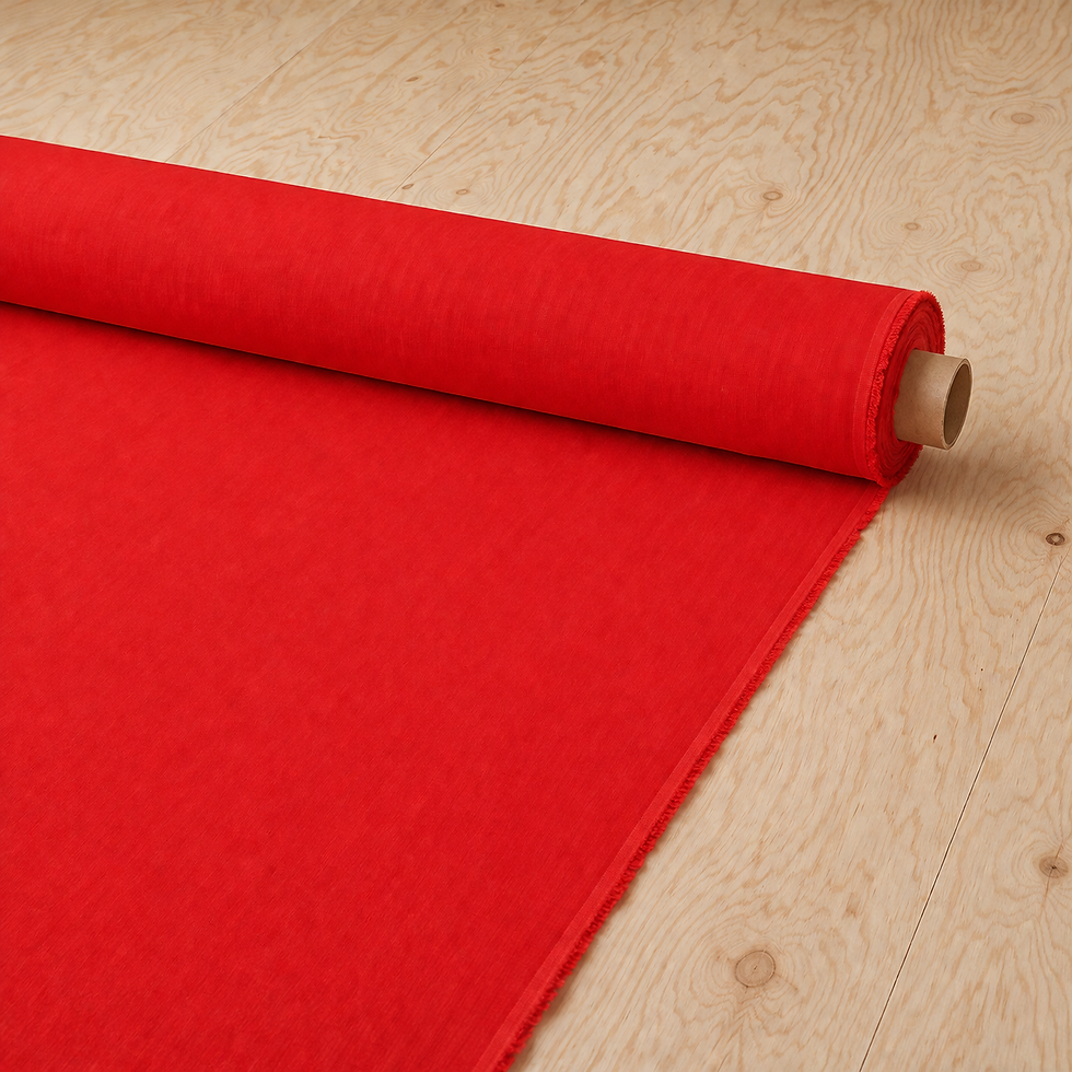 Thumbnail: Plain Dyed Linen Cotton Fiery Red 1.8 Meter Remnant