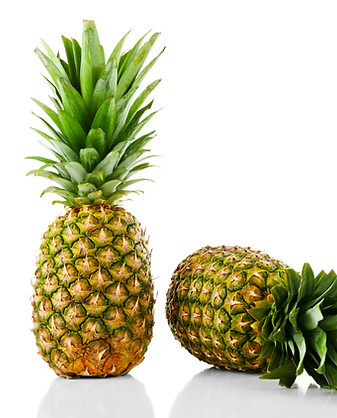 Two ripe fresh pineapples, isolated on white.jpg