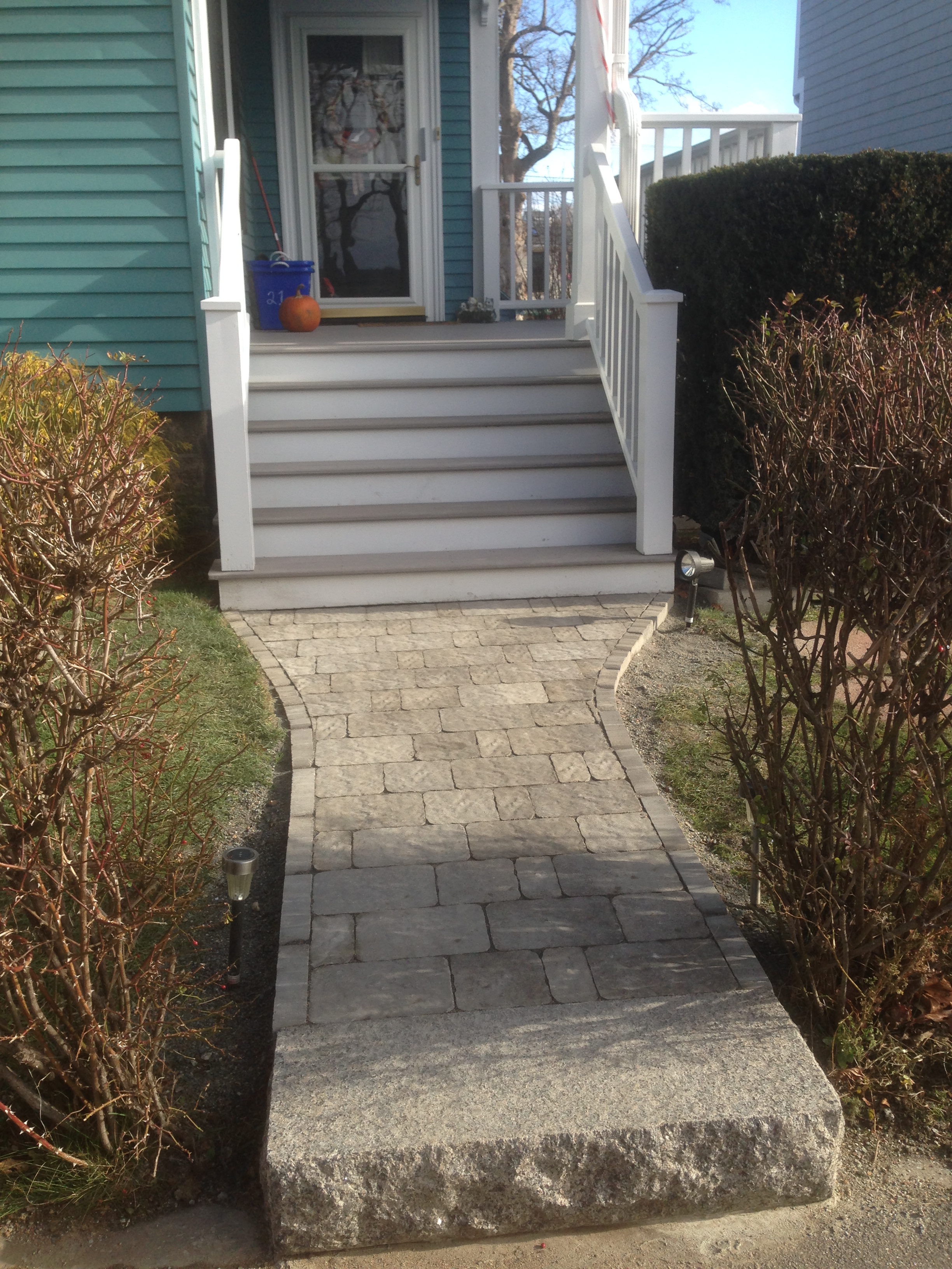 Paver Walk with Granite Treads