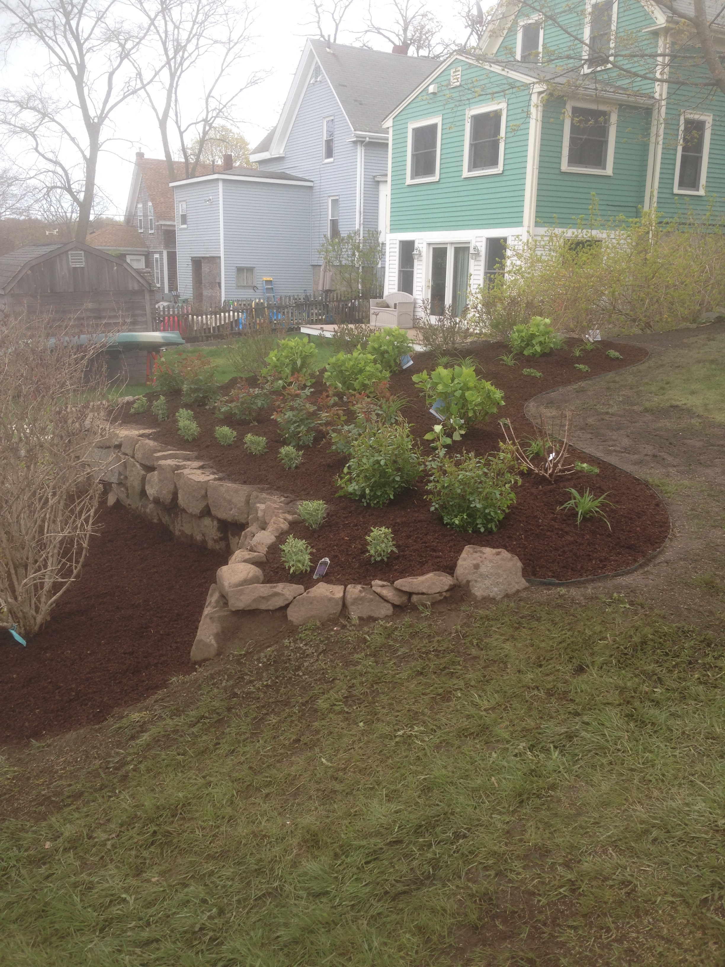 Natural Rock Raised Bed Wall