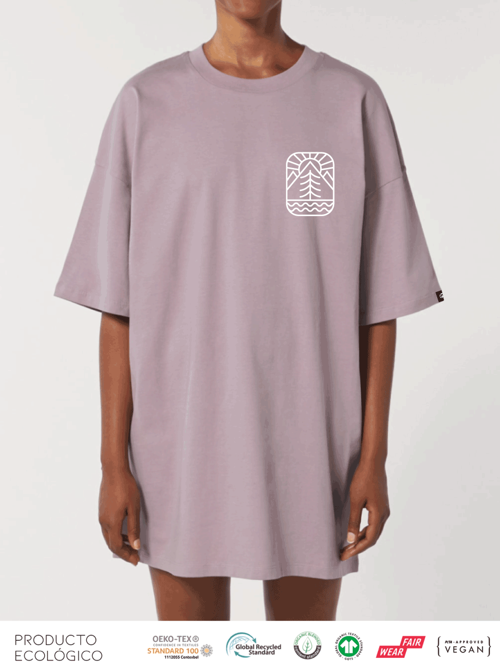 VESTIDO OVERSIZE TSHIRT PLANET TIERRINA MUJER // Lilac
