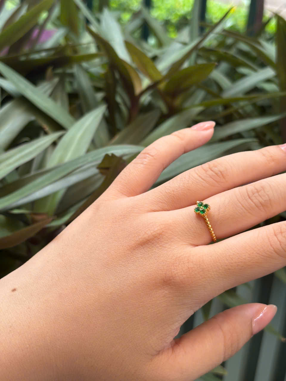 Hình thu nhỏ: Colorful Crystal Flower Ring