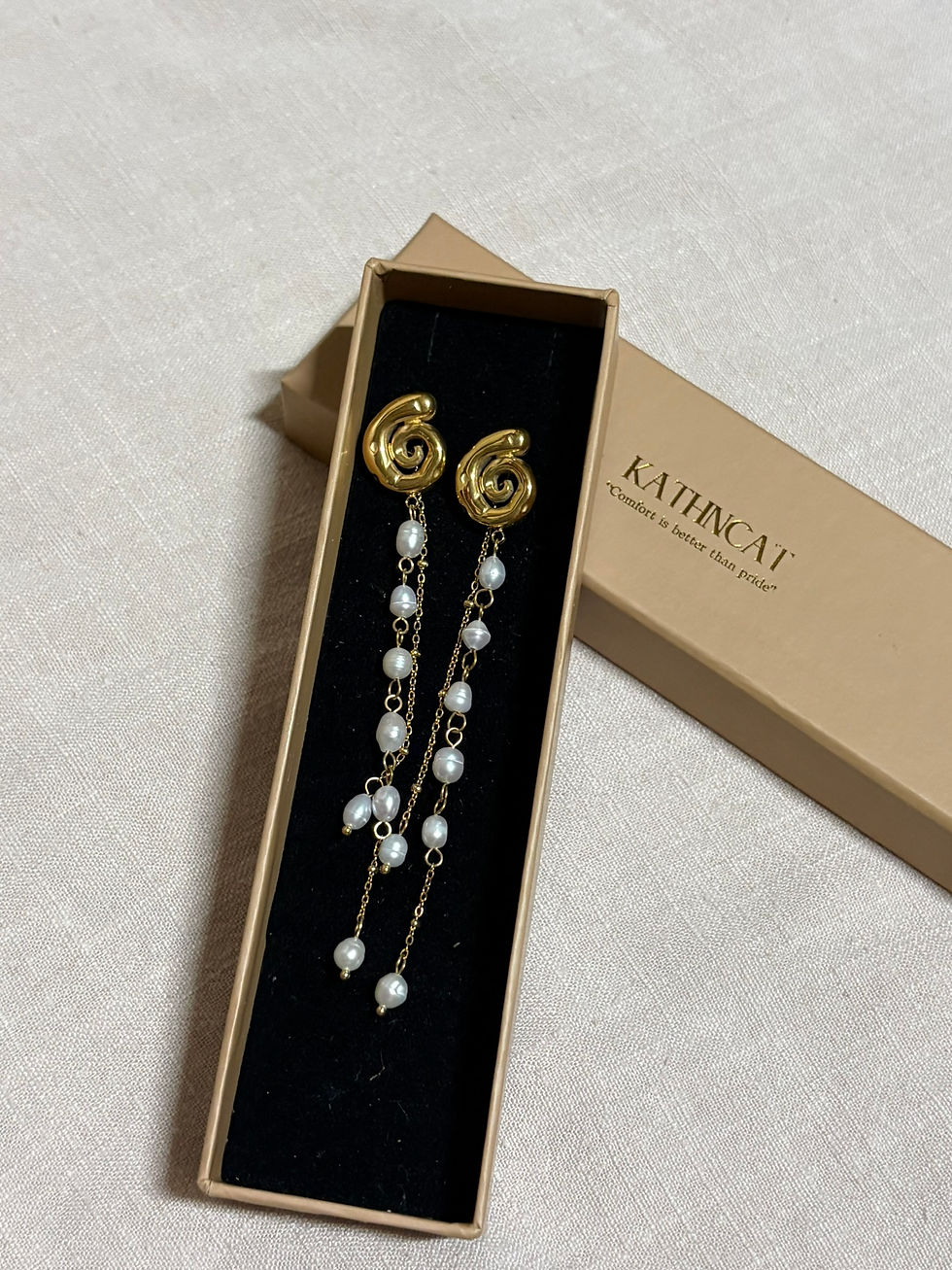 Hình thu nhỏ: Spiral Mix Pearl Earrings