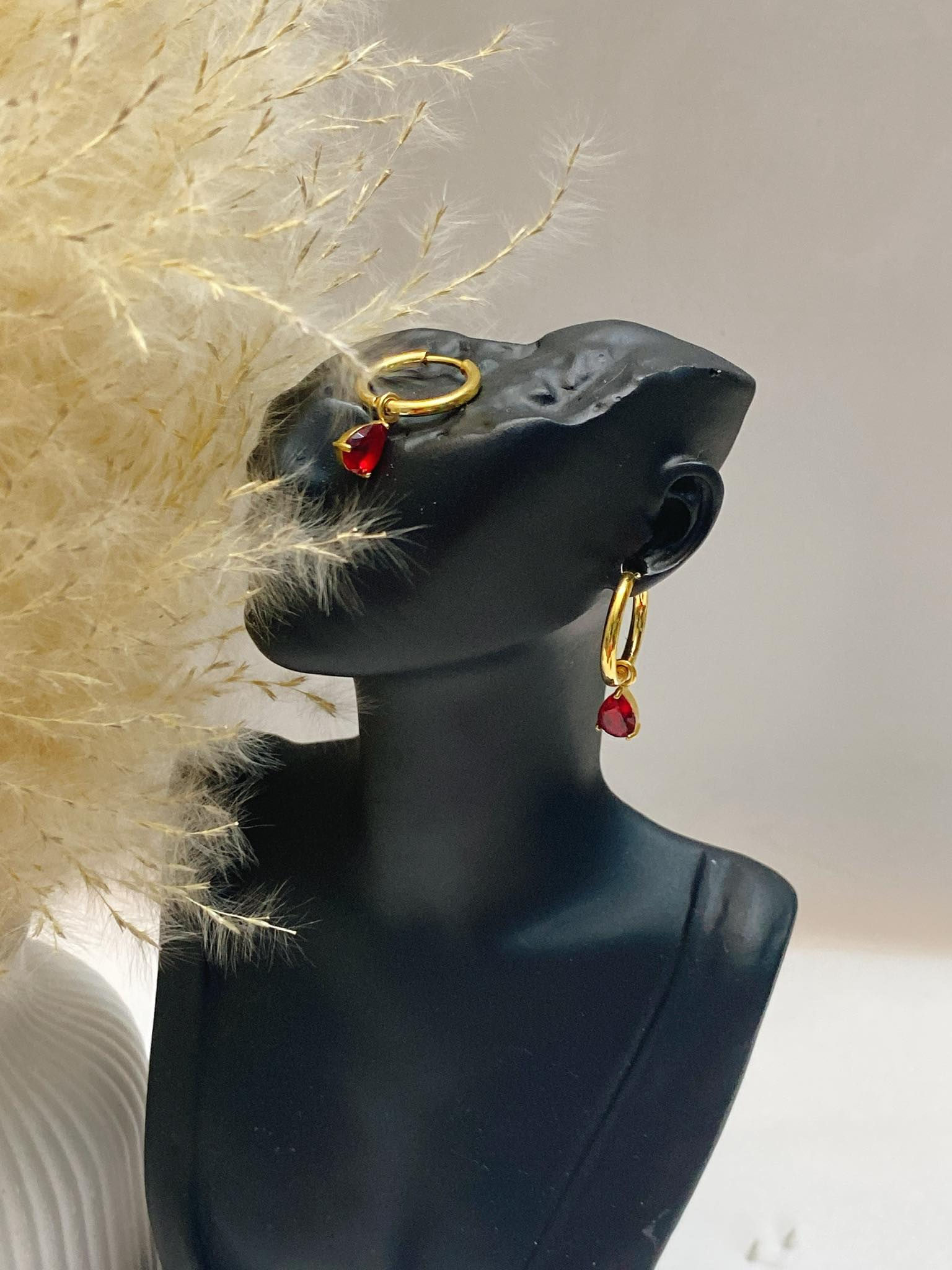 Dropwater in Red Hoop Earrings