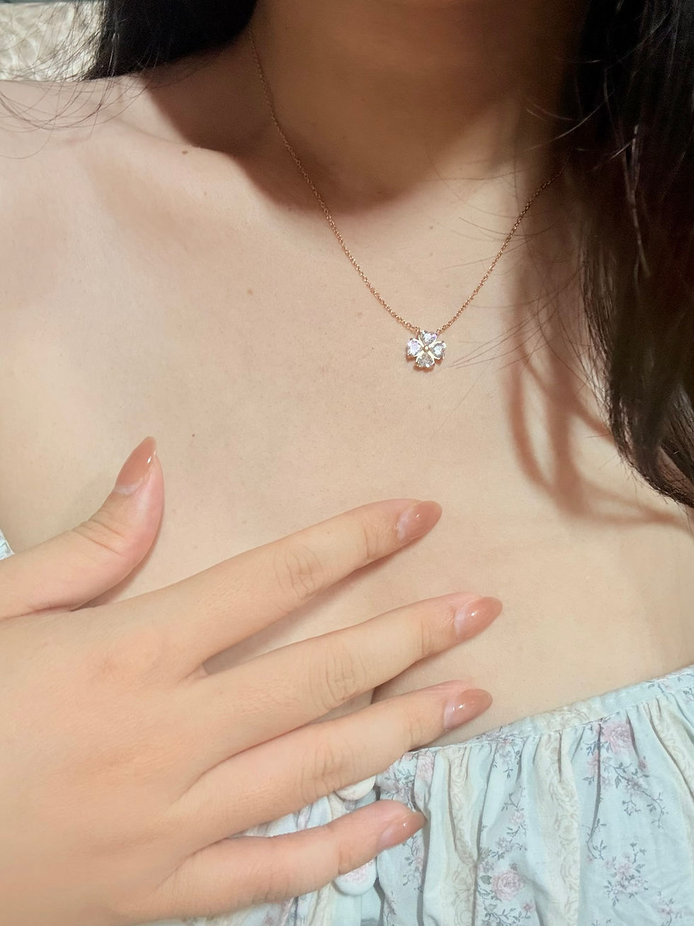 Thumbnail: Crystal Clover Necklace