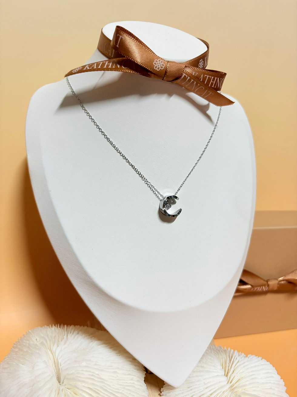 Hình thu nhỏ: Half moon with zircon Necklace
