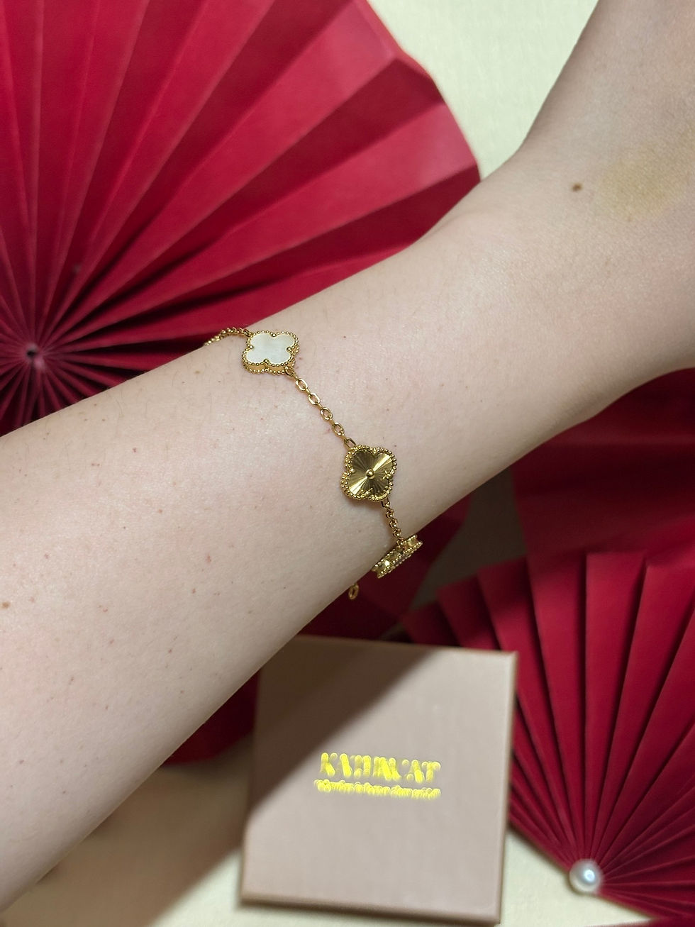 Hình thu nhỏ: Guilloché Four-leaf Clover 1,1cm Bracelet