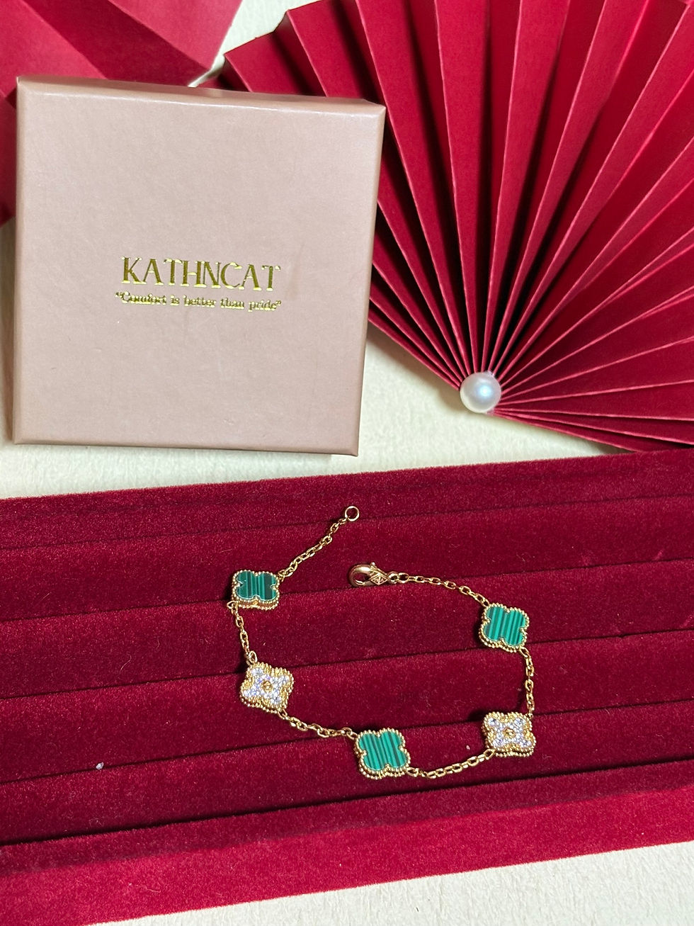 Hình thu nhỏ: Four-leaf Clover 1,1cm Bracelet - with Zircon