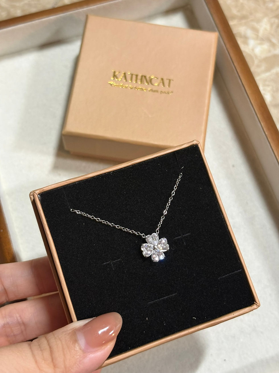 Thumbnail: Crystal Clover Necklace