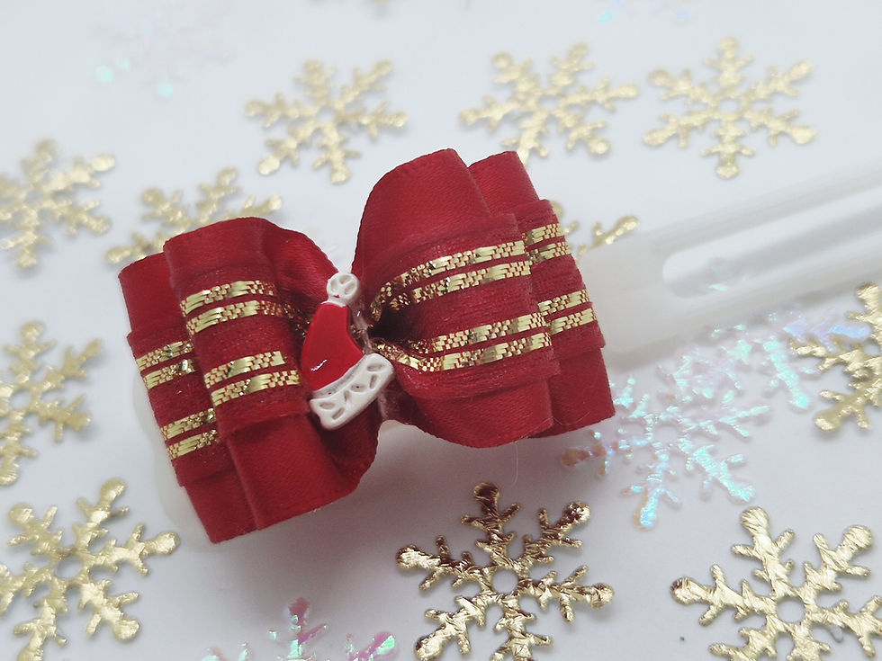 Soft bow festive top knot clip for dogs