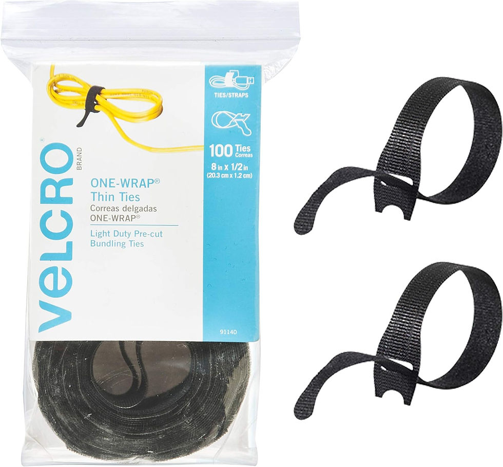 Black Velcro cable ties for organizing cords, pet proofing loose wires, and keeping home safe.