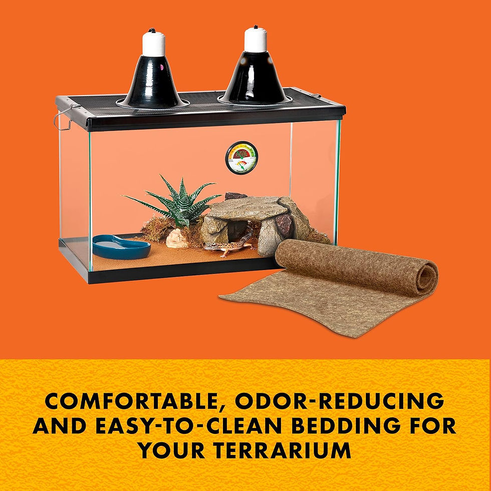 Washable, reusable terrarium carpet substrate for lizards, snakes, and small reptiles, easy to clean and safe.