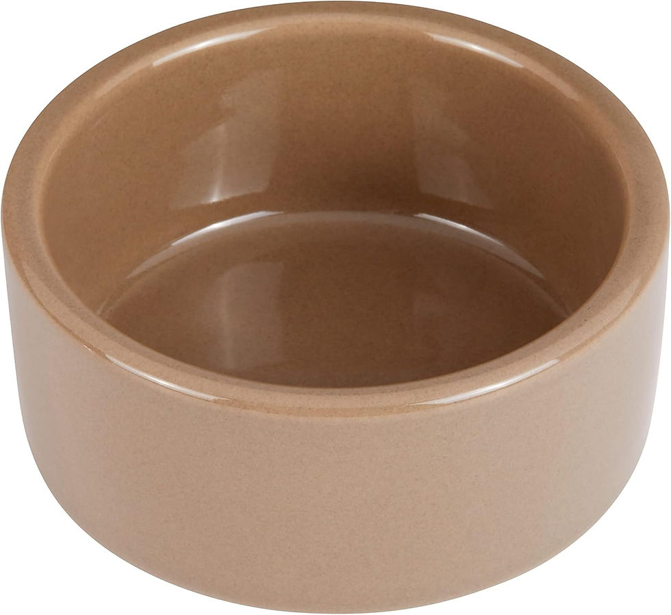 Kaytee stoneware ceramic hamster bowl, durable 3-inch dish for food or water, suitable for hamsters, gerbils, and other small pets.