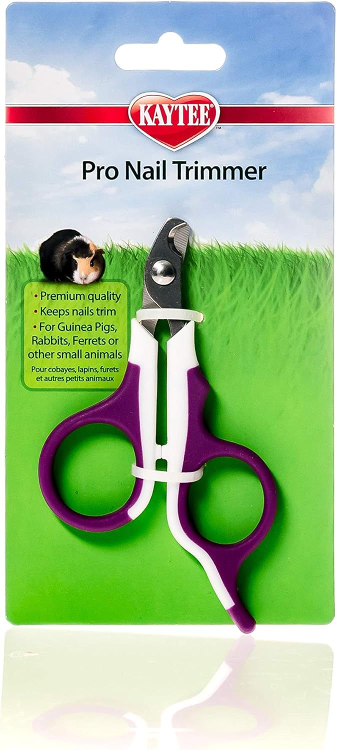 Kaytee Pro-Nail trimmer for small pets, safe grooming tool for guinea pigs, rabbits, hamsters, and other small animals.