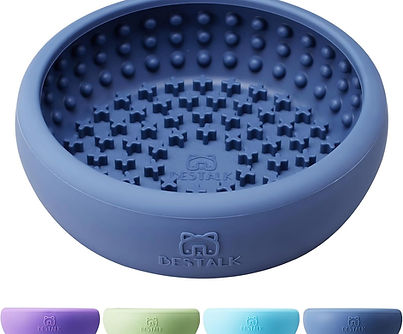 Silicone dog lick mat bowl for calming and slow feeding with non-slip base.