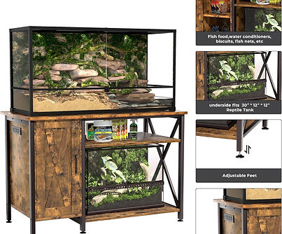 Reptile tank stand for 40 to 120 gallon terrariums and aquariums