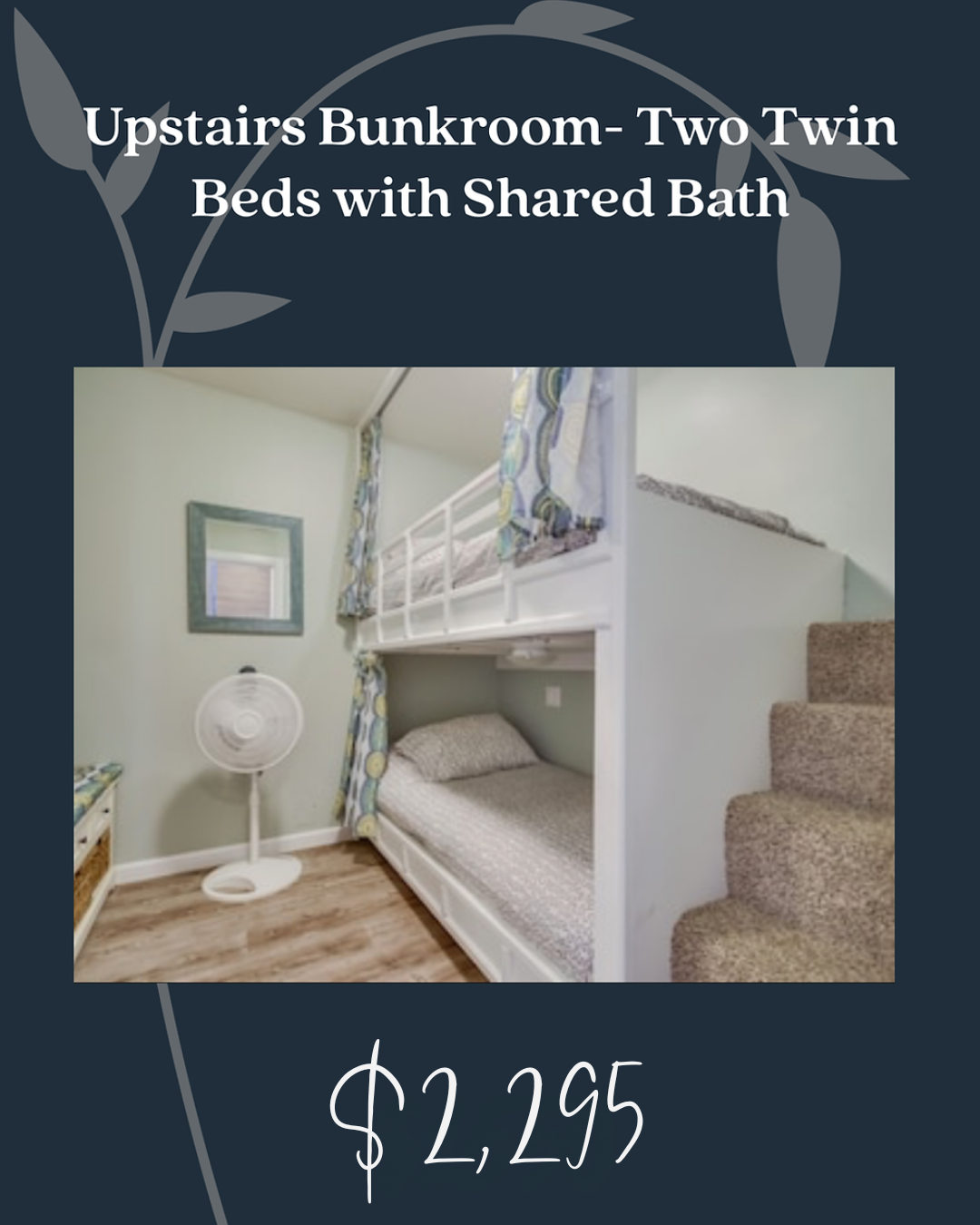 2027 Retreat: Upstairs Bunkroom - Two Twin Beds with Shared Bath