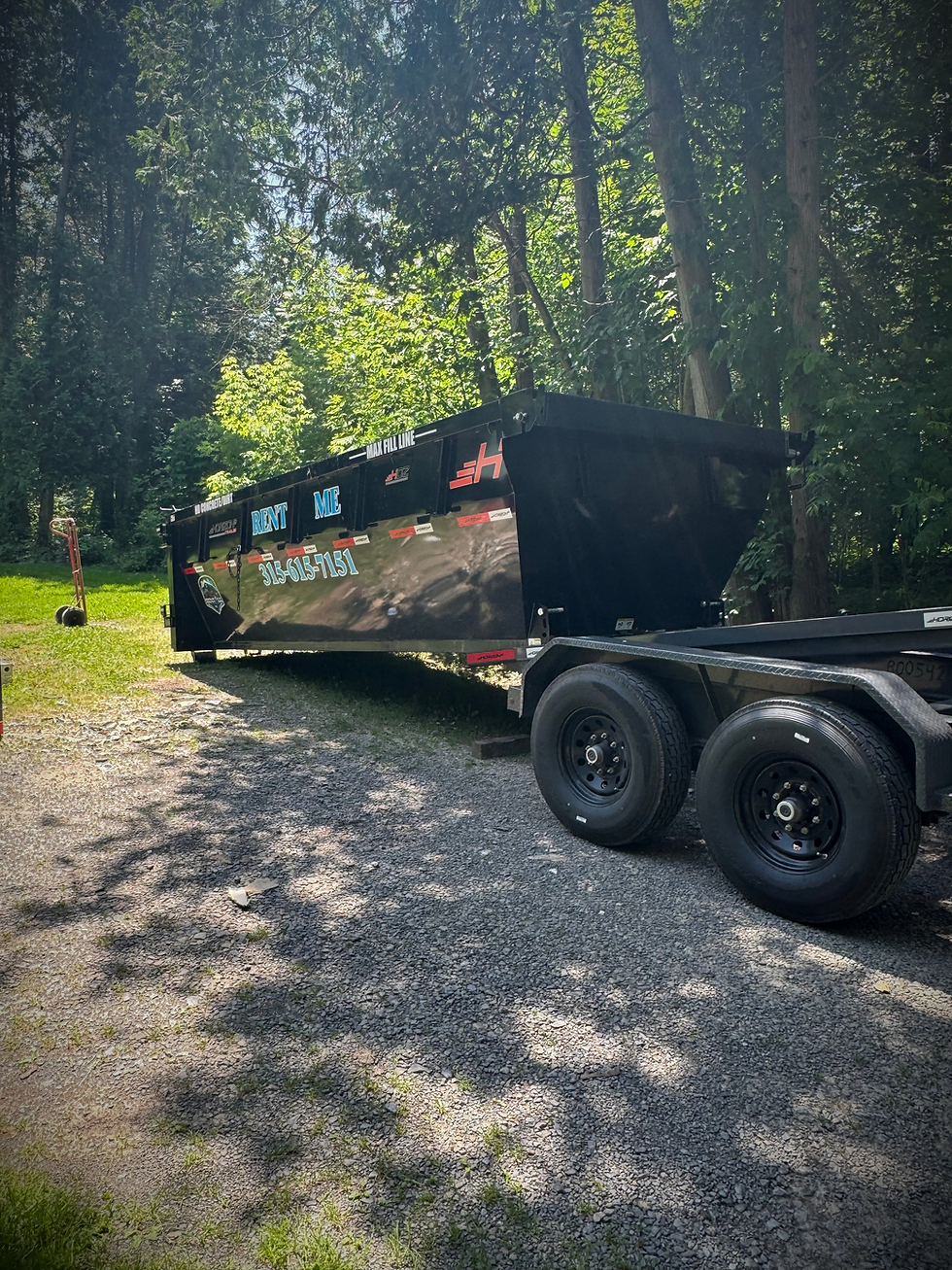 Dropping a dumpster off to a customer.