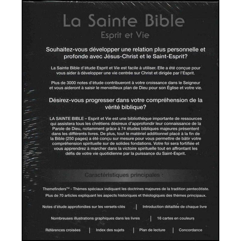 Thumbnail: BIBLE Esprit et Vie -  Souple SIMILI Noir (SEGOND 1910)