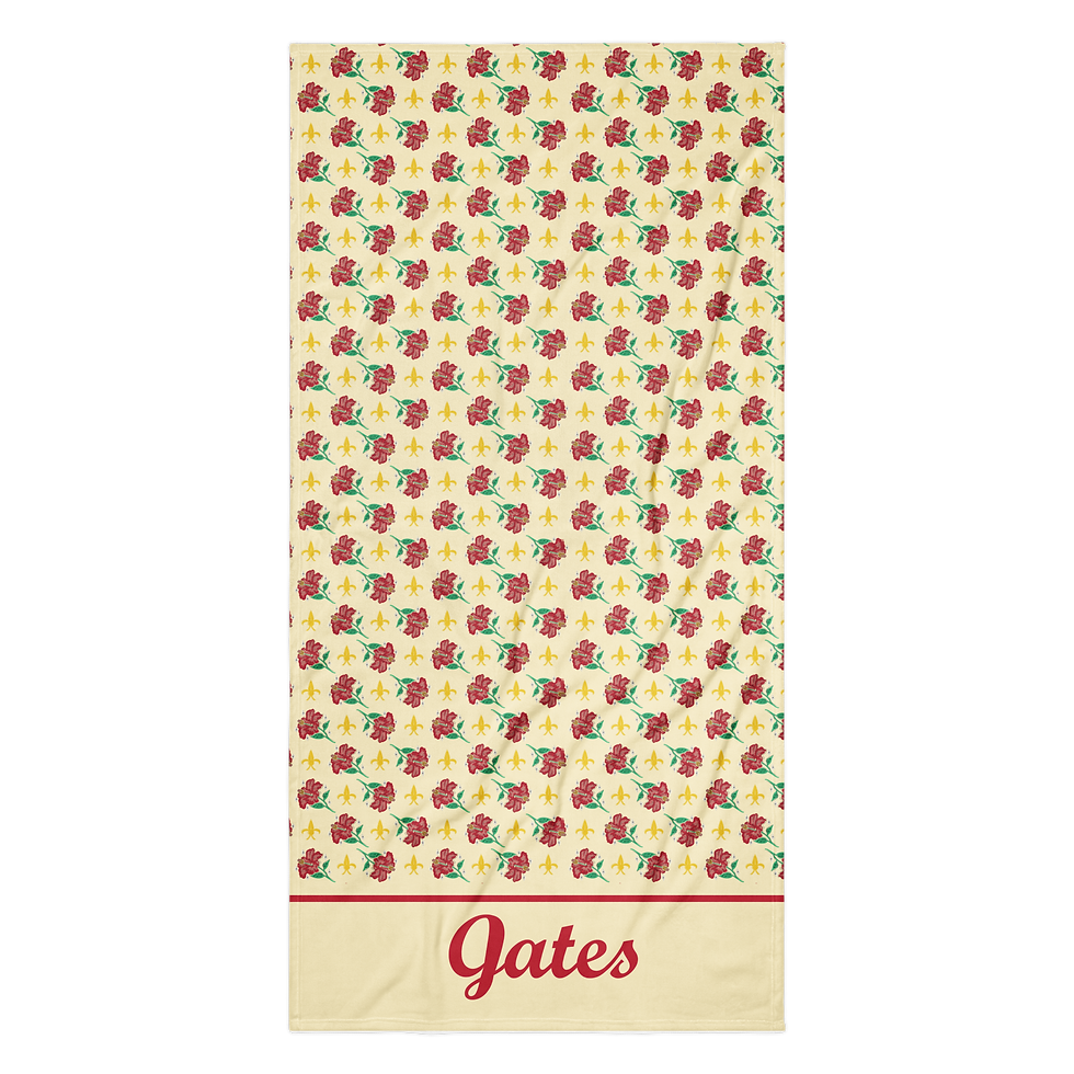 Thumbnail: Gates Mfg Floral Beach Towel- Yellow