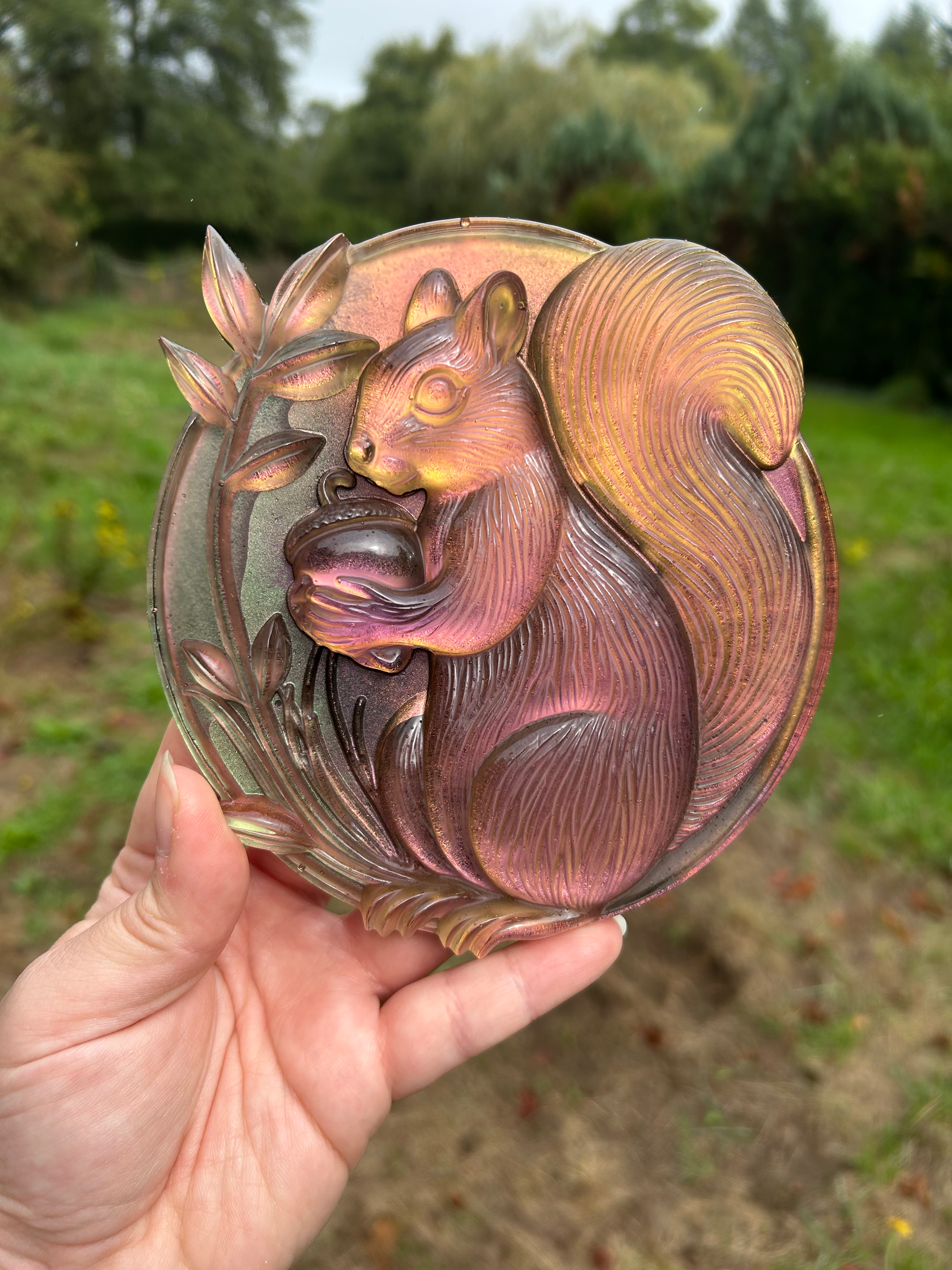 Décoration l'écureuil aux reflets irisés