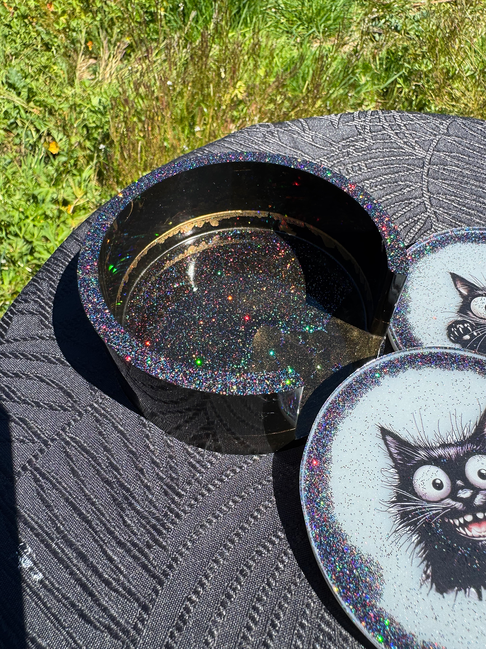 Thumbnail: Lot de dessous de verre chat drôle