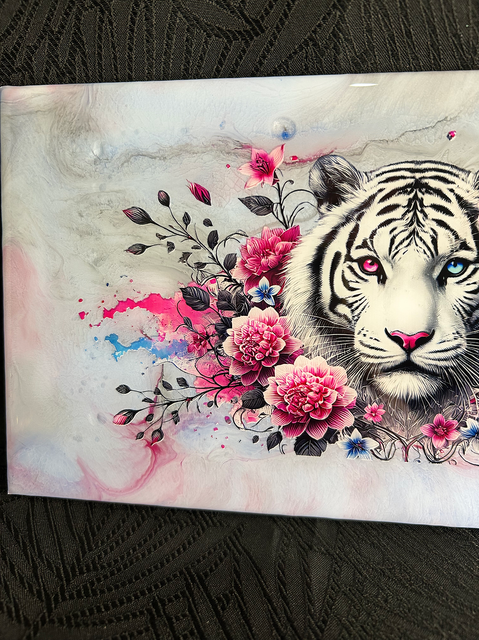 Miniature : Tableau tigre blanc sauvage