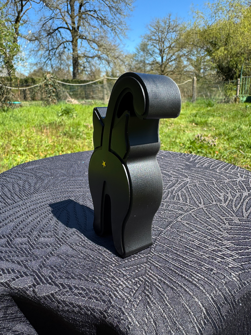 Figurine cucul chat en résine