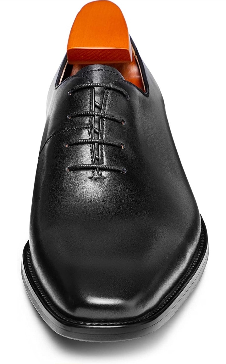 Black Handmade Italian Oxford Lace-Up Dress Shoes