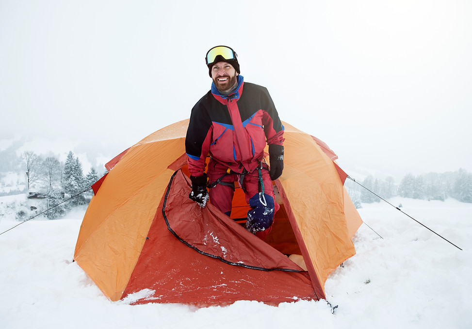 Çadırı'nda Kar Trekker